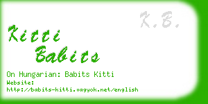 kitti babits business card